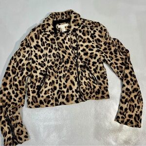 H&M Animal Print Jacket with Black Accents